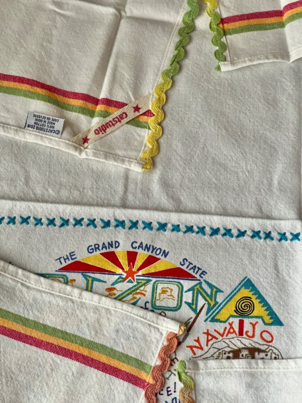 Catstudio Arizona Dish Towels Set of 2 Cotton AZ Map Design 29x21 New Gift - Picture 9 of 16